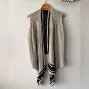 Banana Republic Alpaca Wool Drapey Open Sweater Grey Black Cardigan Women Large